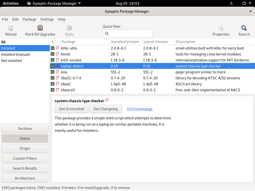 synaptic package manager